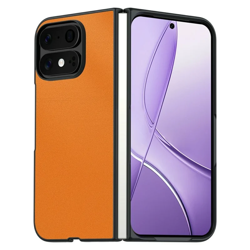 For Google Pixel 11 Pro Fold Case PU Leather Coated PC + TPU Anti-Drop Phone Cover - Orange