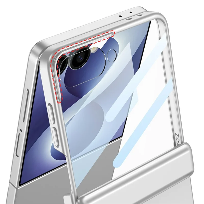 GKK For Samsung Galaxy Z Flip8 Magnetic Case Hinge Protection PC Phone Cover with HD Screen Protector - Titanium Grey