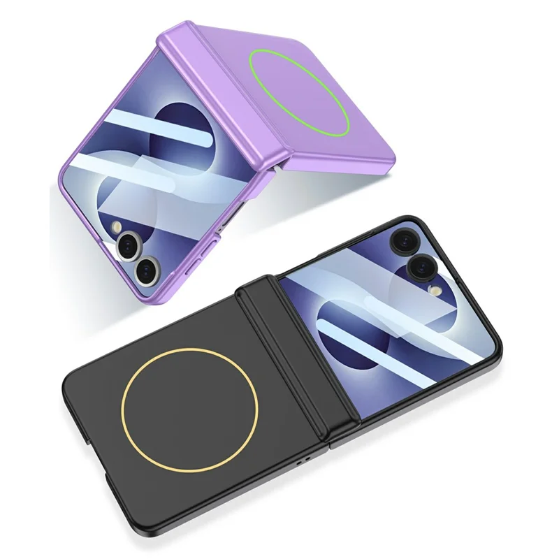 GKK For Samsung Galaxy Z Flip8 Magnetic Case Hinge Protection PC Phone Cover with HD Screen Protector - Titanium Grey