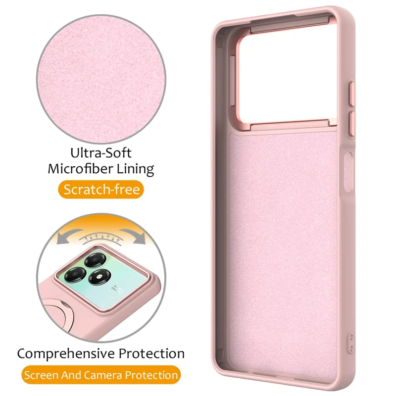 For ZTE Blade A36  /  Blade A56 Pro  /  Blade A76 4G Magnetic Case Rotating Ring Kickstand TPU + PC Back Cover - Pink