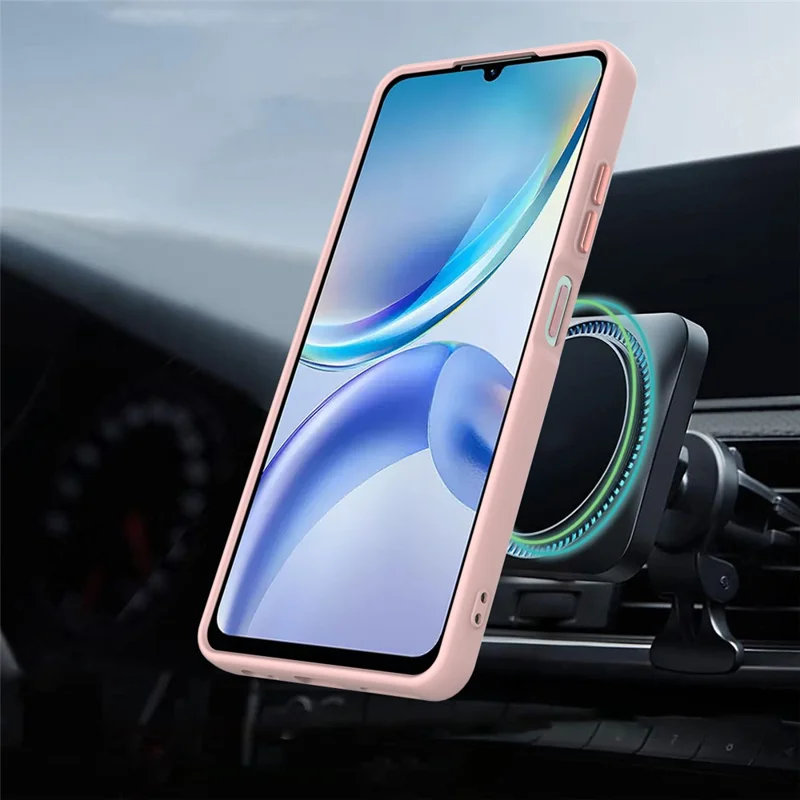 For ZTE Blade A36  /  Blade A56 Pro  /  Blade A76 4G Magnetic Case Rotating Ring Kickstand TPU + PC Back Cover - Pink