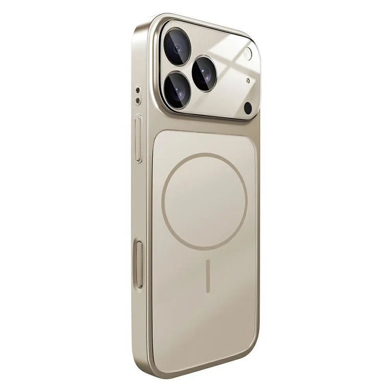 Bulk Purchasing for iPhone 18 Pro / 17 Pro Magnetic Case PC Phone Cover with AG Corning Glass Lens Film - Titanium Grey - 1
