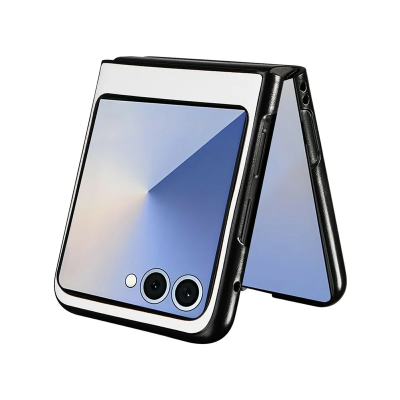 For Samsung Galaxy Z Flip8 Case PU Leather Hard PC Protective Phone Cover - White