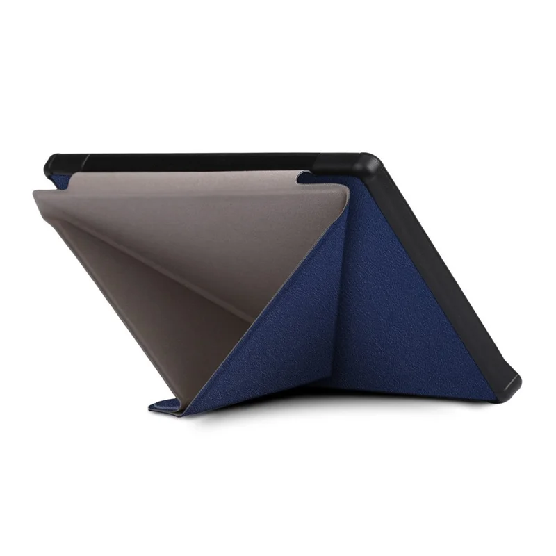 For Kobo Libra H2O Case Origami Stand PU Leather TPU Inner E-Reader Cover - Dark Blue