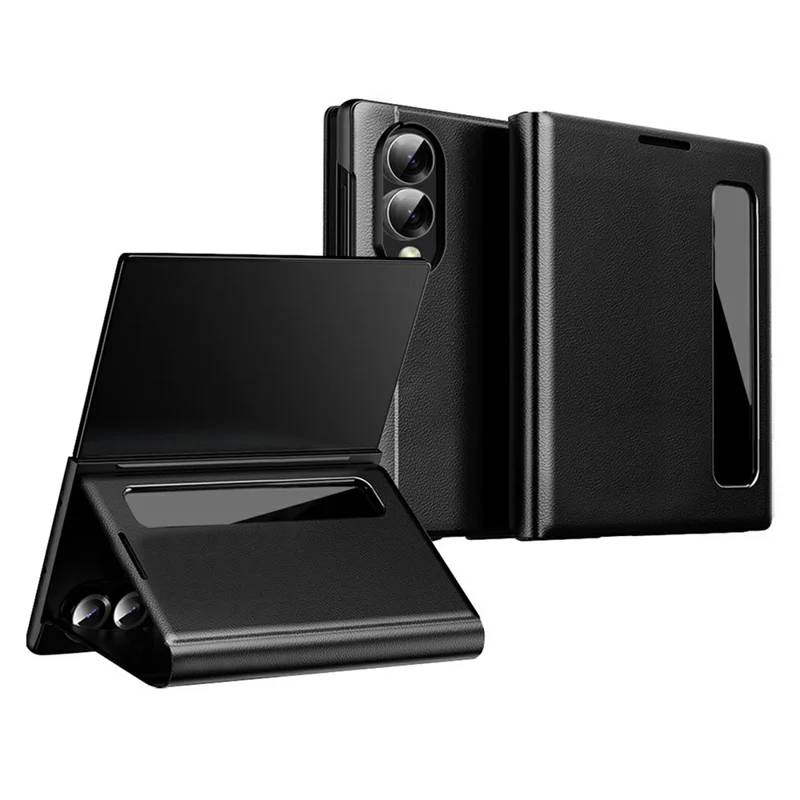 For Samsung Galaxy Z Fold8 Case Smart View Window Leather Phone Cover - Black