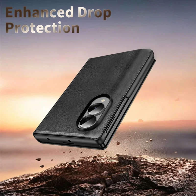For Samsung Galaxy Z Fold8 Case Smart View Window Leather Phone Cover - Black