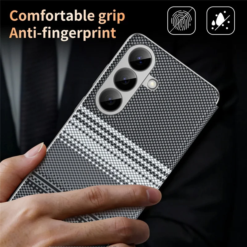 For Samsung Galaxy S26 FE Smart View Window Flip Case Gradient Checkered Pattern PU Leather Phone Cover with Card Slot - Black