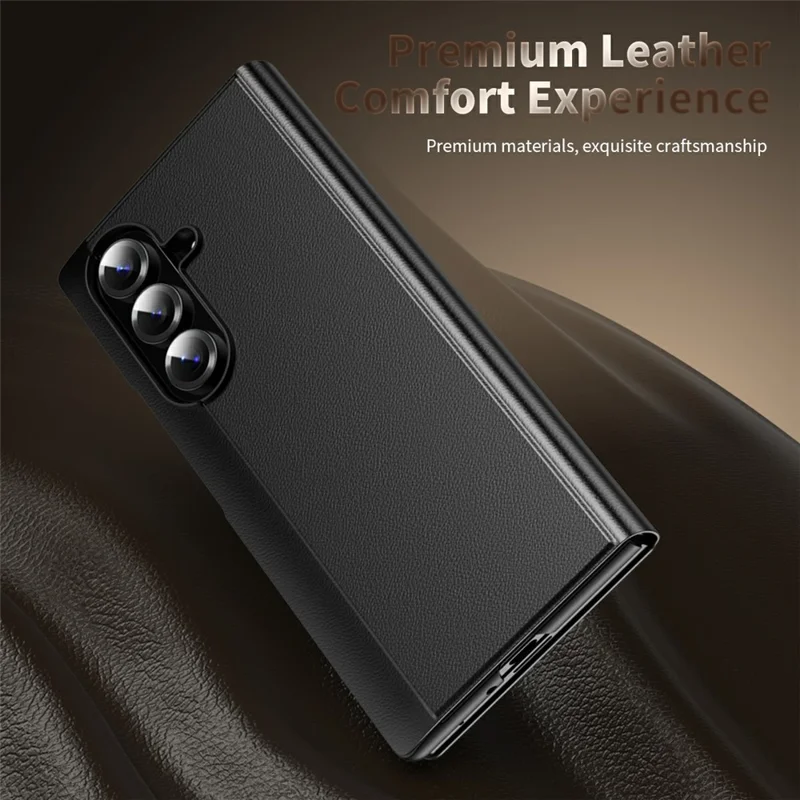 For Samsung Galaxy Z Fold8 Ultra Case Smart View Window Leather Phone Cover - Black