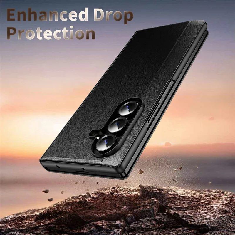For Samsung Galaxy Z Fold8 Ultra Case Smart View Window Leather Phone Cover - Black