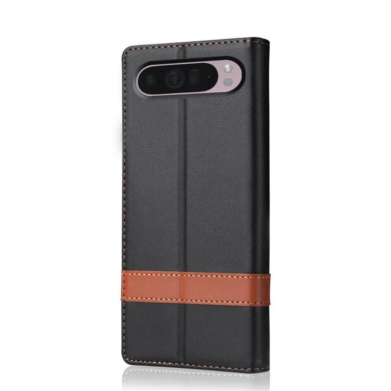 N.BEKUS P5 Series for Google Pixel 10  /  Pixel 10 Pro Leather Case Dual Color Stitching RFID Blocking Wallet Phone Cover - Black