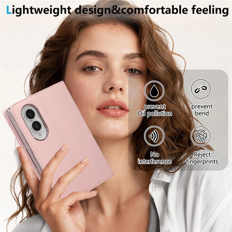 ABEEL For Samsung Galaxy Z Fold8 Phone Case RFID Blocking Leather Flip Cover - Pink