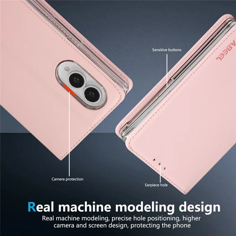 ABEEL For Samsung Galaxy Z Fold8 Phone Case RFID Blocking Leather Flip Cover - Pink