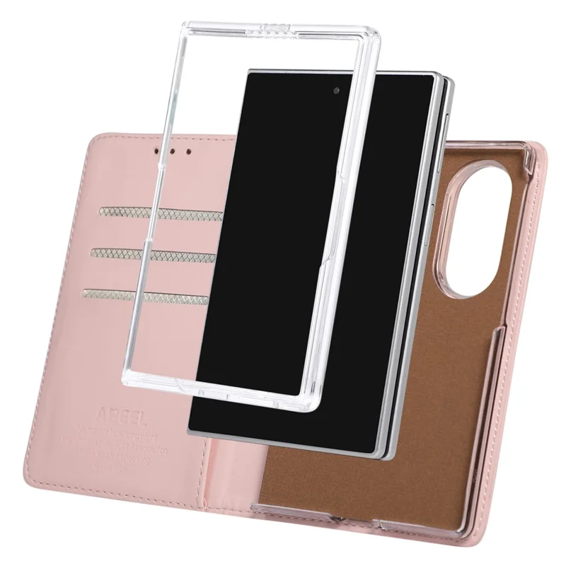 ABEEL For Samsung Galaxy Z Fold8 Phone Case RFID Blocking Leather Flip Cover - Pink