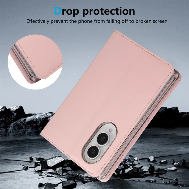 ABEEL For Samsung Galaxy Z Fold8 Phone Case RFID Blocking Leather Flip Cover - Pink