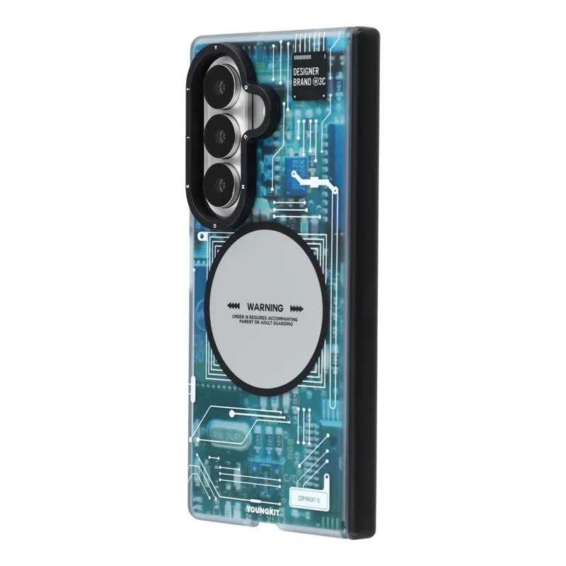 YOUNGKIT Technology Series for Samsung Galaxy Z Fold8 Ultra Magnetic Case Hard PC IMD Phone Cover - Grey