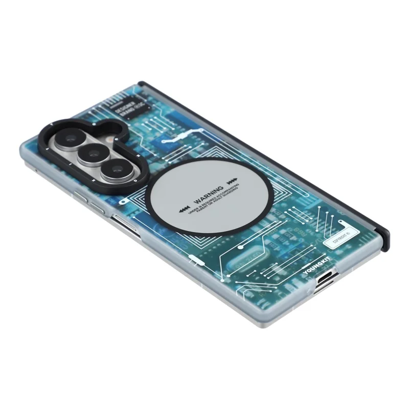 YOUNGKIT Technology Series for Samsung Galaxy Z Fold8 Ultra Magnetic Case Hard PC IMD Phone Cover - Grey
