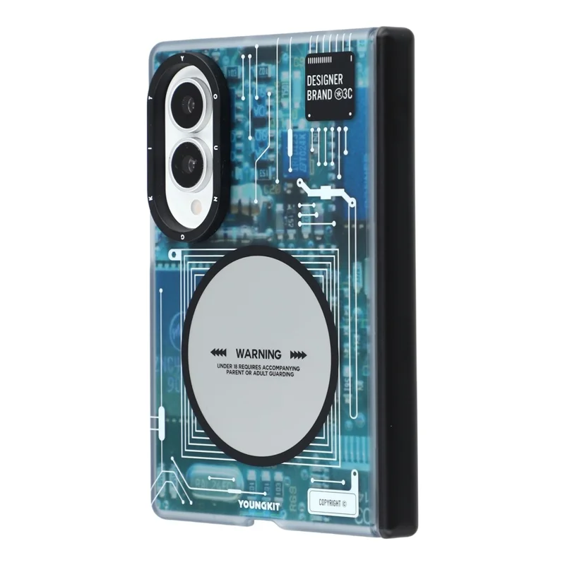 YOUNGKIT Technology Series for Samsung Galaxy Z Fold8 Magnetic Case Hard PC IMD Phone Cover - Grey