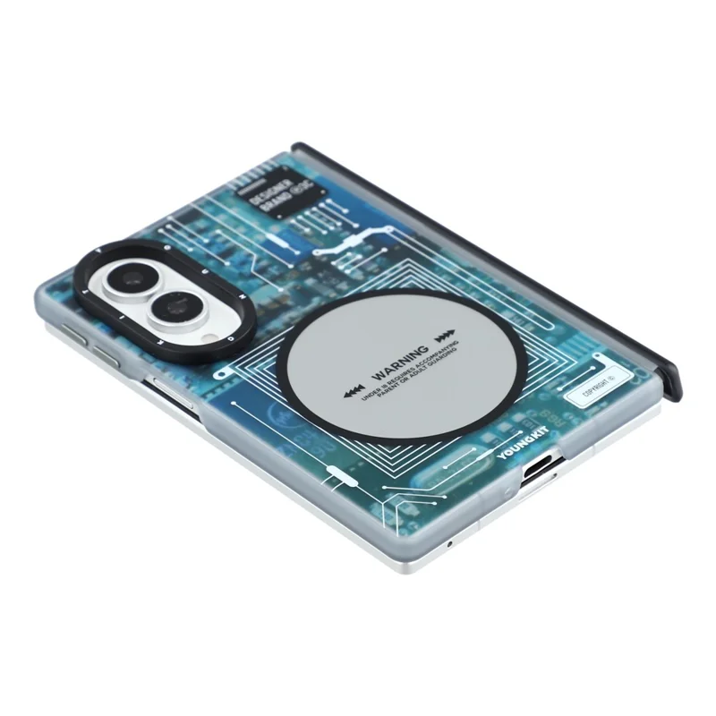 YOUNGKIT Technology Series for Samsung Galaxy Z Fold8 Magnetic Case Hard PC IMD Phone Cover - Grey