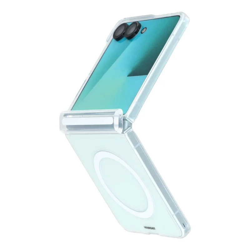 YOUNGKIT For Samsung Galaxy Z Flip8 Magnetic Case PC Phone Cover with Hinge / Front Frame - Transparent
