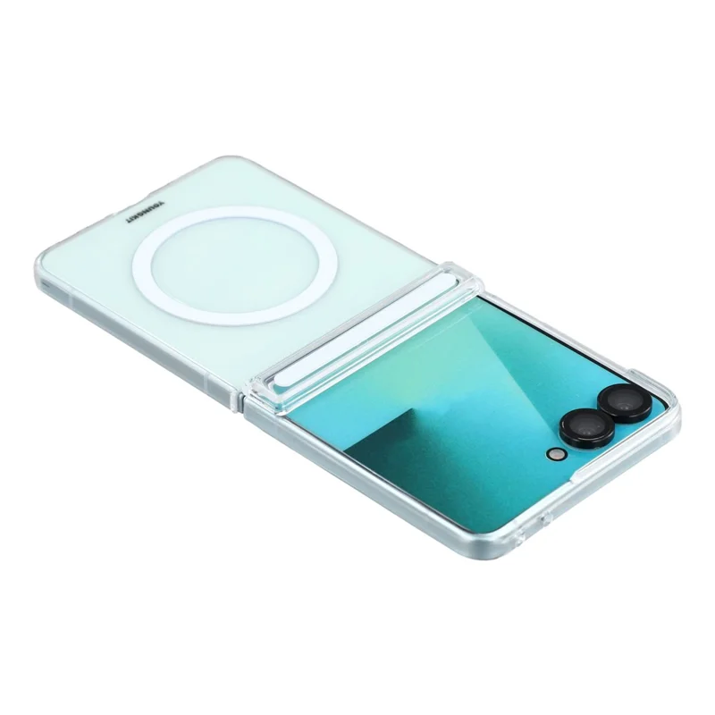 YOUNGKIT For Samsung Galaxy Z Flip8 Magnetic Case PC Phone Cover with Hinge / Front Frame - Transparent