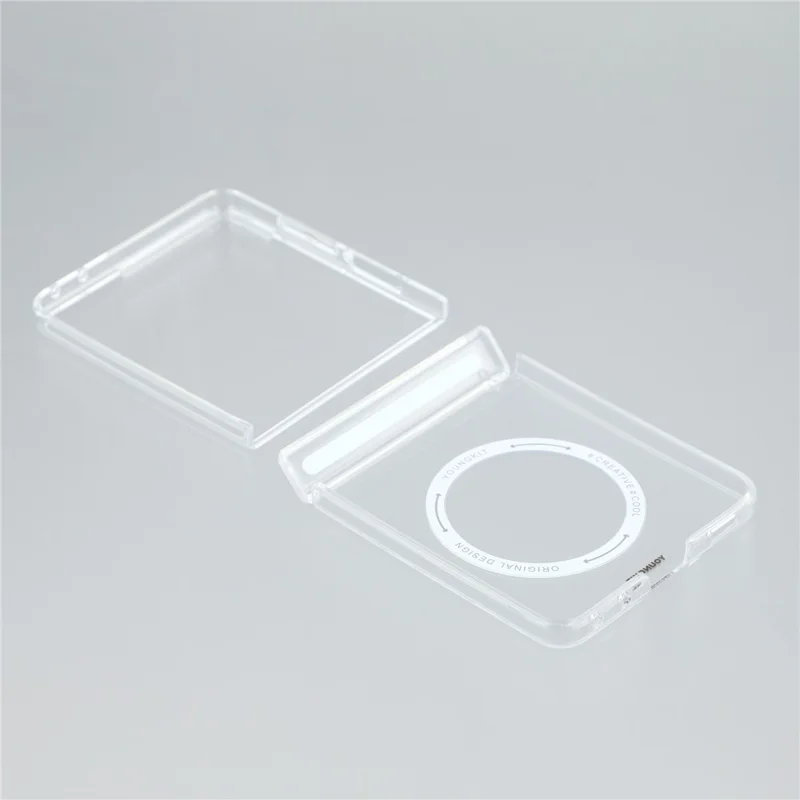 YOUNGKIT For Samsung Galaxy Z Flip8 Magnetic Case PC Phone Cover with Hinge / Front Frame - Transparent