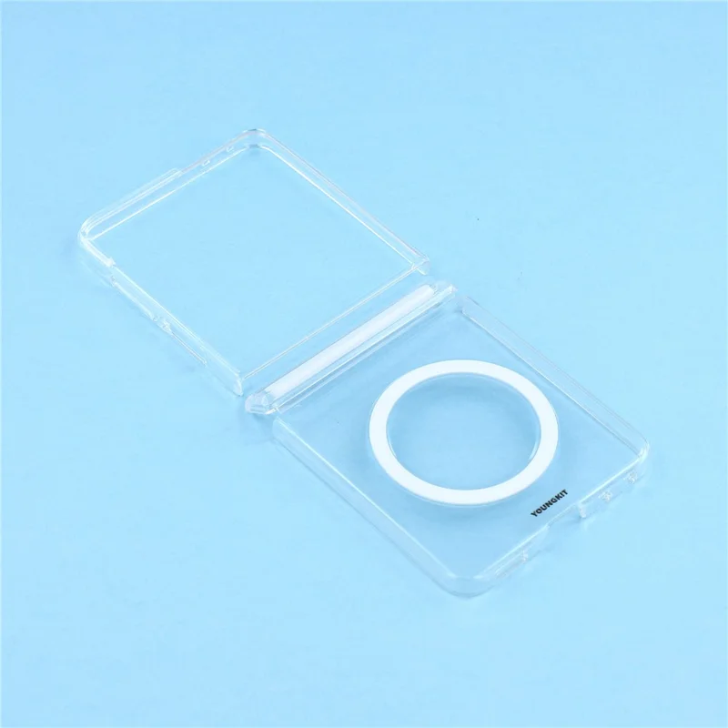 YOUNGKIT For Samsung Galaxy Z Flip8 Magnetic Case PC Phone Cover with Hinge / Front Frame - Transparent