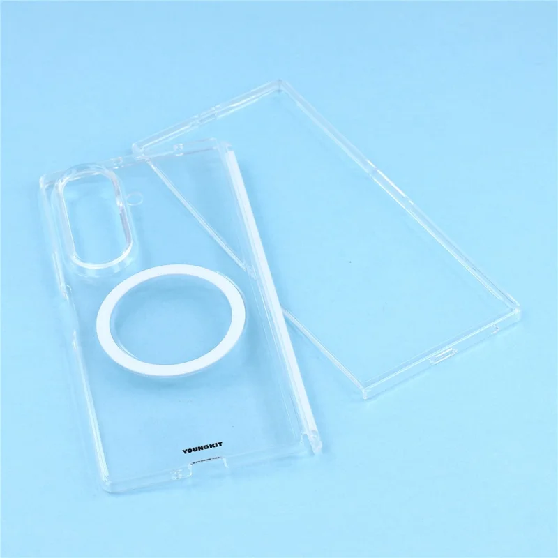 YOUNGKIT For Samsung Galaxy Z Fold8 Ultra / Z Fold7 5G Magnetic Case PC Phone Cover with Hinge / Front Frame - Transparent