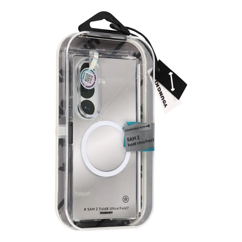 YOUNGKIT For Samsung Galaxy Z Fold8 Ultra / Z Fold7 5G Magnetic Case PC Phone Cover with Hinge / Front Frame - Transparent