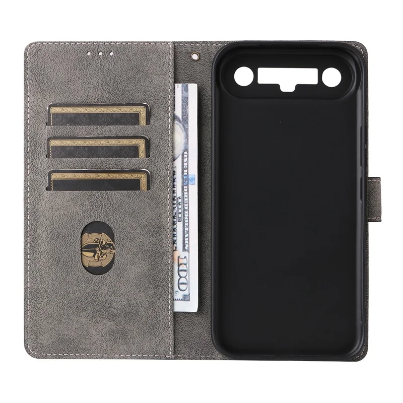 For TECNO Camon Slim 4G Wallet Case RFID Blocking PU Leather Phone Cover Stand with Strap - Black