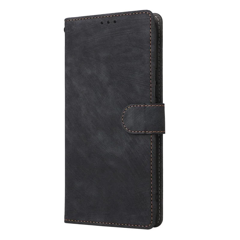 For TECNO Camon Slim 4G Wallet Case RFID Blocking PU Leather Phone Cover Stand with Strap - Black
