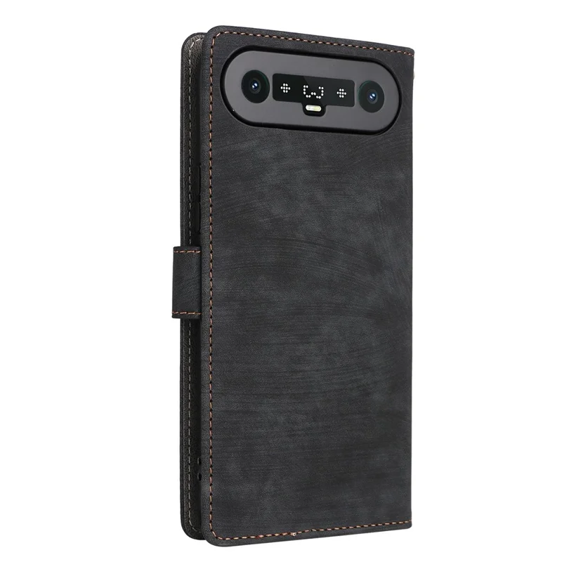 For TECNO Camon Slim 4G Wallet Case RFID Blocking PU Leather Phone Cover Stand with Strap - Black