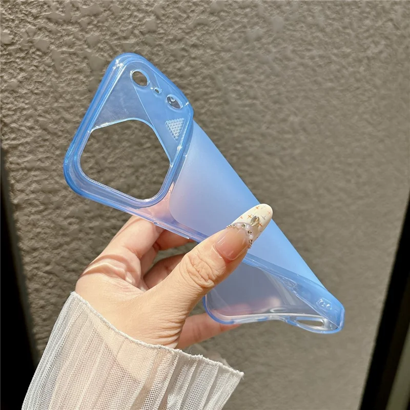Für iPhone 18 Pro / 17 Pro Hülle erhöhter Kameraschutz weiche TPU-mattierte Handyhülle - Blau