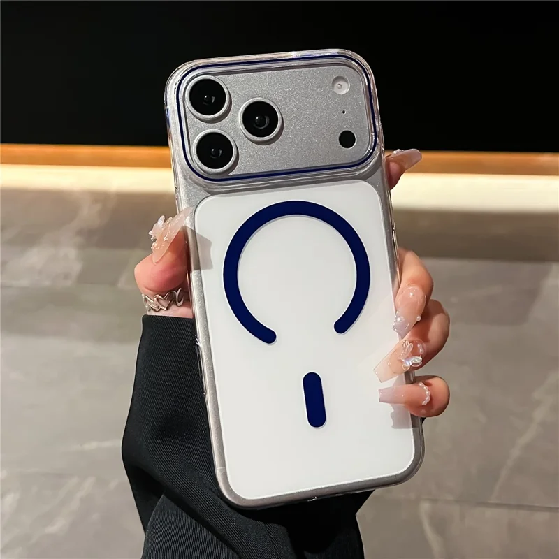 For iPhone 17 Pro  /  18 Pro Magnetic Case Ultra Thin Clear PC Phone Back Cover - Sapphire