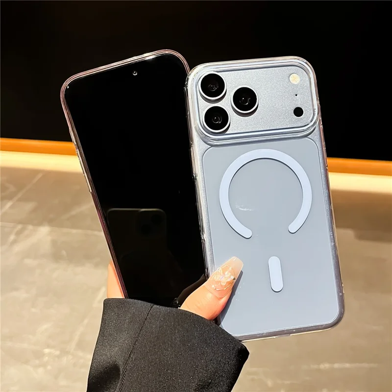 For iPhone 17 Pro  /  18 Pro Magnetic Case Ultra Thin Clear PC Phone Back Cover - Sapphire