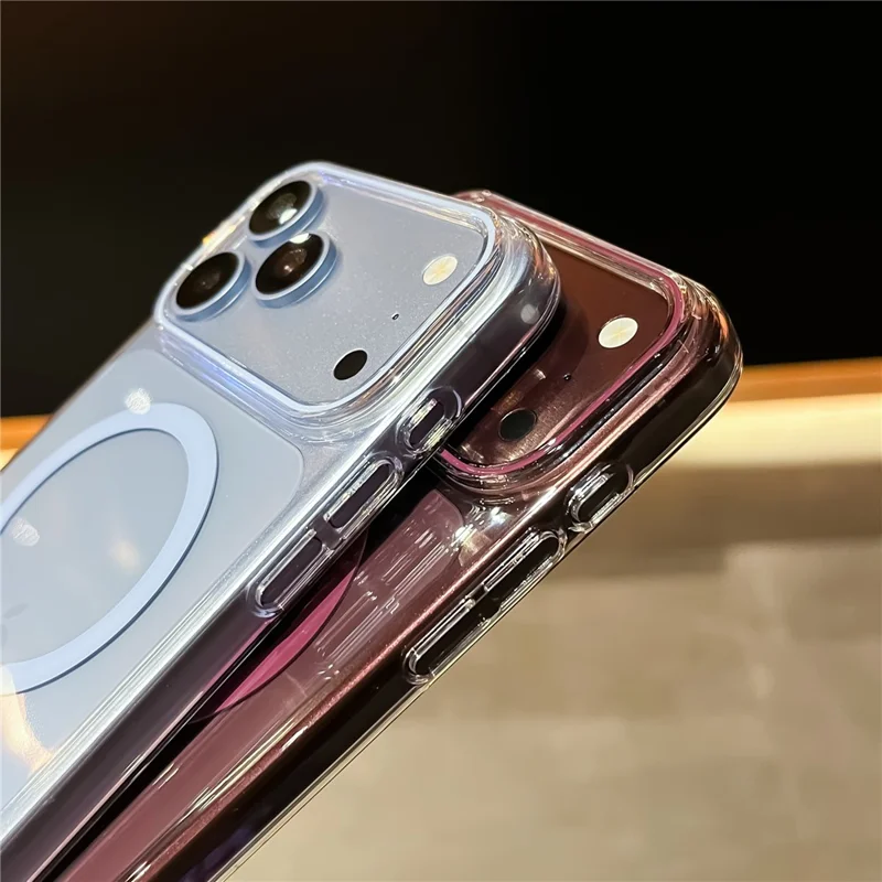 For iPhone 17 Pro  /  18 Pro Magnetic Case Ultra Thin Clear PC Phone Back Cover - Sapphire