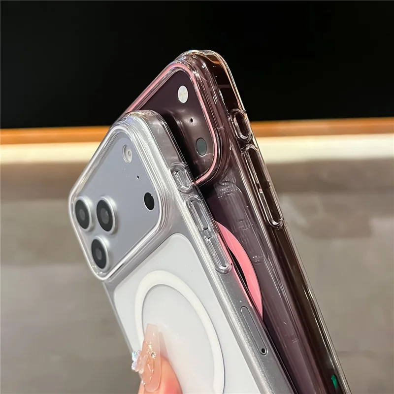 For iPhone 17 Pro  /  18 Pro Magnetic Case Ultra Thin Clear PC Phone Back Cover - Sapphire
