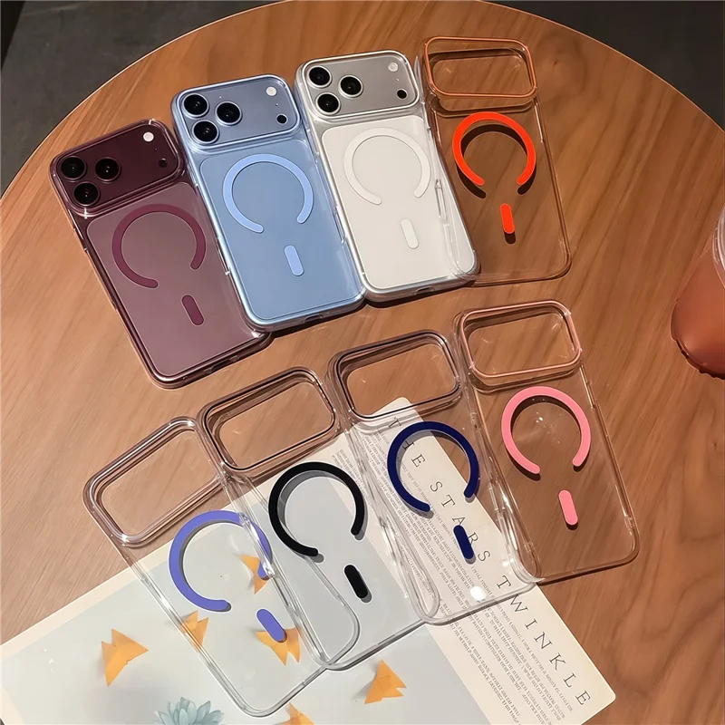 For iPhone 17 Pro  /  18 Pro Magnetic Case Ultra Thin Clear PC Phone Back Cover - Sapphire