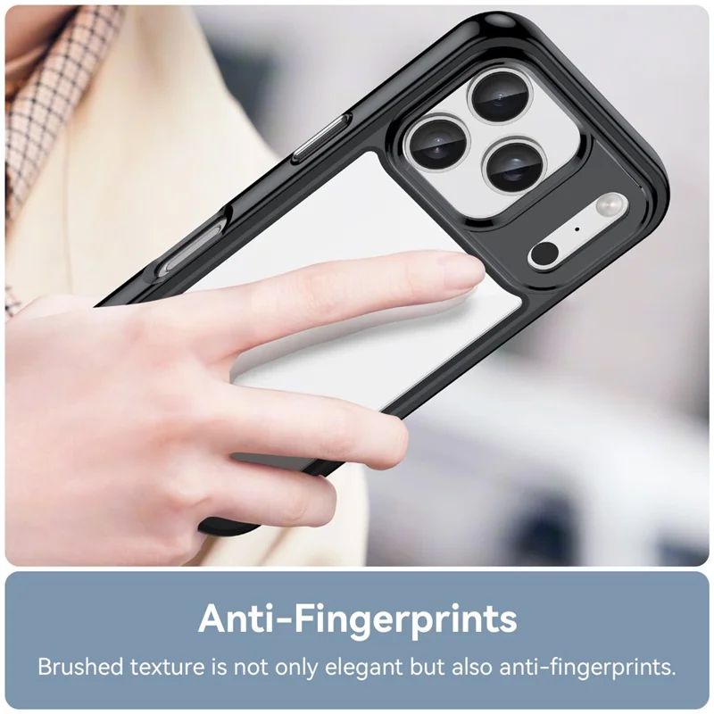 For iPhone 18 Pro Max / 17 Pro Max Case TPU + Acrylic Protective Clear Phone Cover - Black
