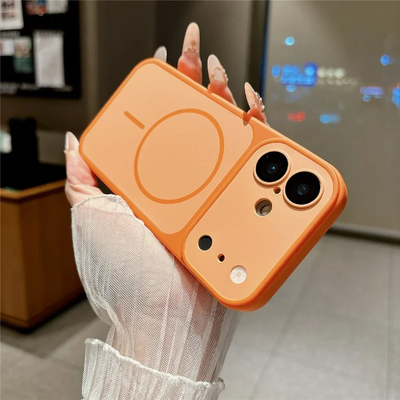 For iPhone 17 Magnetic Case Matte Skin Touch PC + TPU Shockproof Phone Cover - Orange