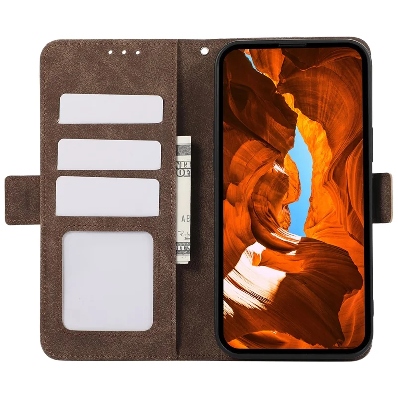 ABEEL для Oppo A7 Pro Max 5G Чехол из искусственной кожи книжка с подставкой и функцией просмотра, блокировка RFID, коричневый