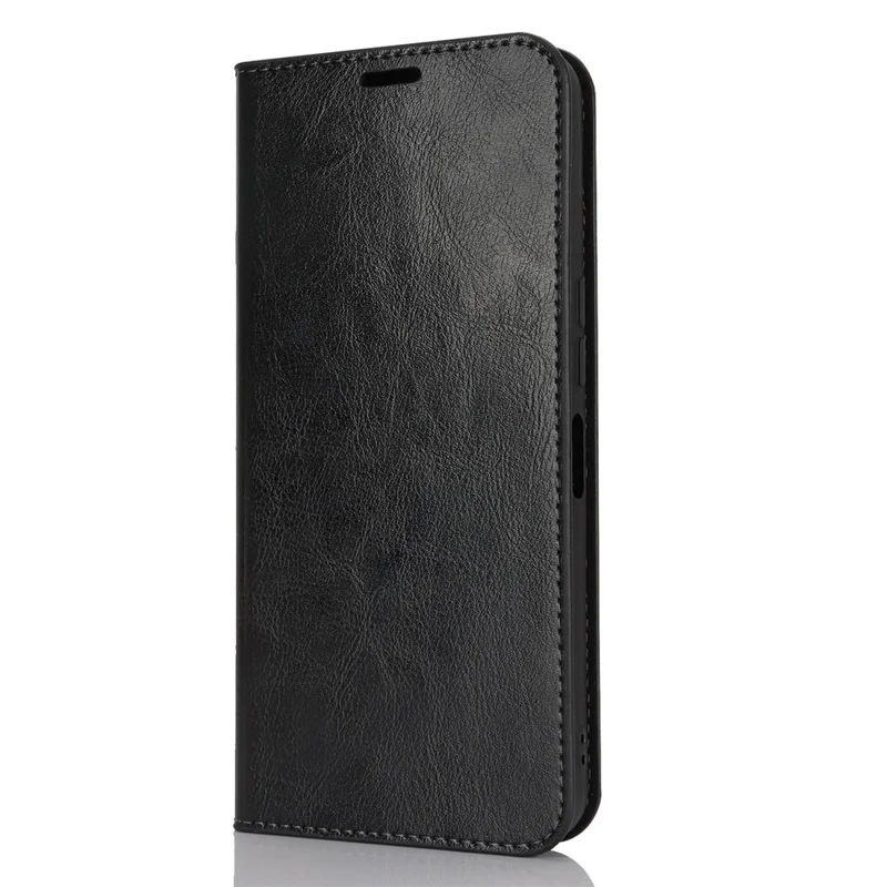 For Sharp Aquos Wish4 Case Crazy Horse Texture Split Leather Wallet Phone Cover - Black