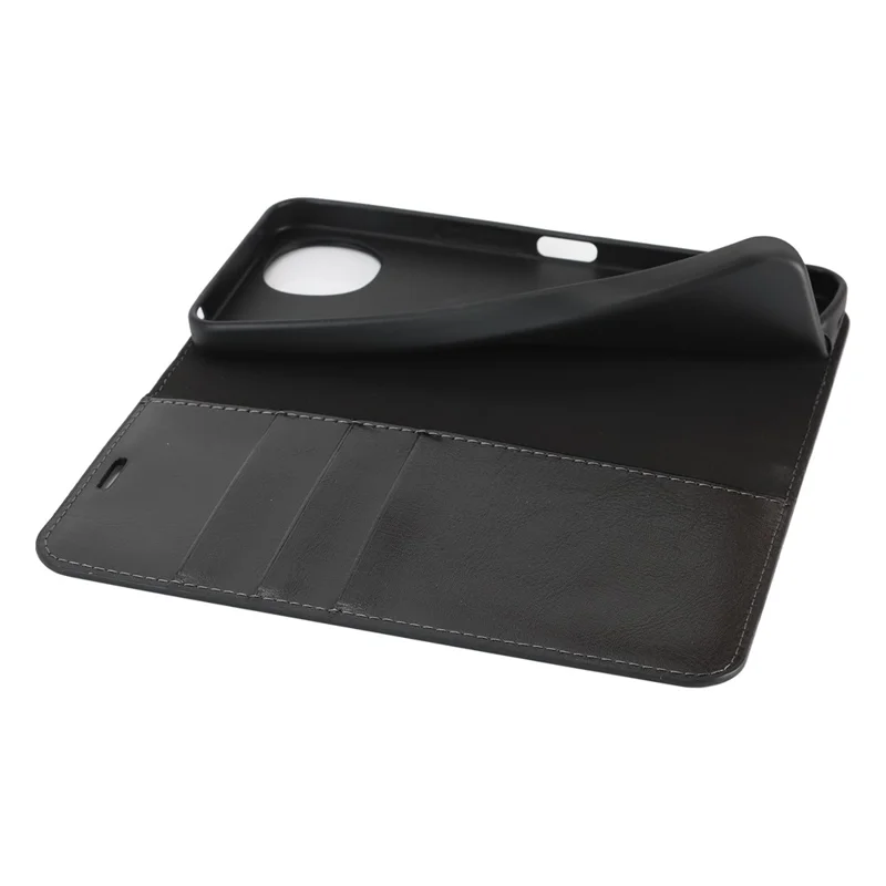 For Sharp Aquos Wish6 Case Crazy Horse Texture Split Leather Wallet Phone Cover - Black