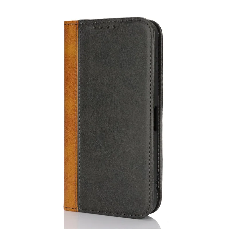 For Sharp Aquos Sense 9 Case Calf Texture 3 Card Slots Color Splicing Leather Phone Cover - Black+Yellow
