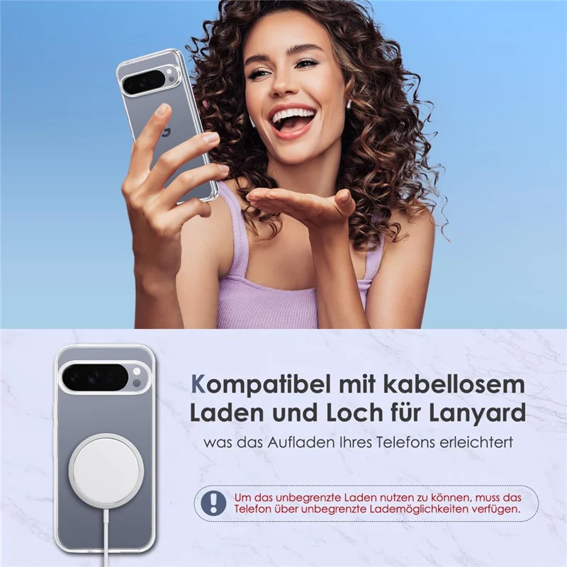 For Google Pixel 11 Pro Case Anti-Fingerprint Crystal Clear TPU Phone Cover - Transparent