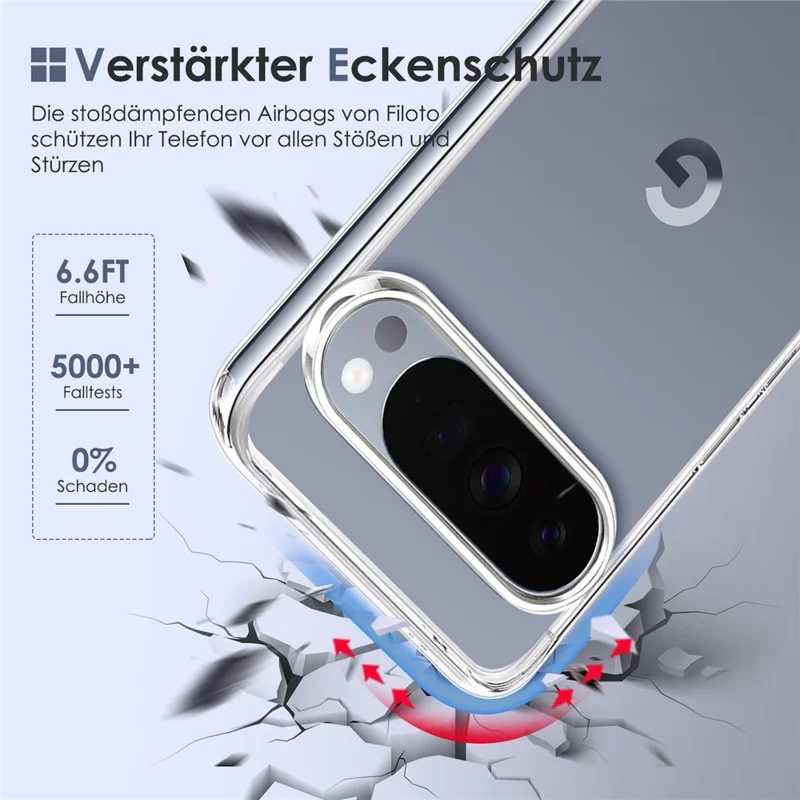 For Google Pixel 11 Pro Case Anti-Fingerprint Crystal Clear TPU Phone Cover - Transparent
