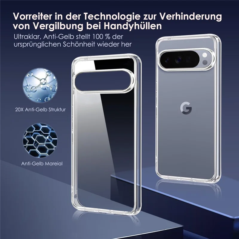 For Google Pixel 11 Pro Case Anti-Fingerprint Crystal Clear TPU Phone Cover - Transparent