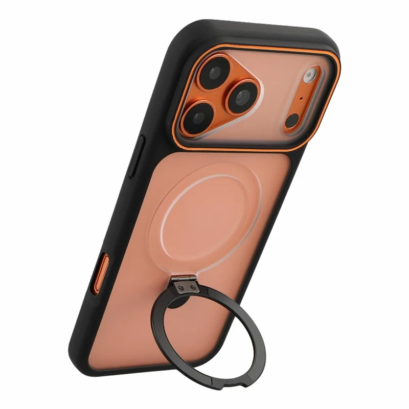 For iPhone 18 Pro / 17 Pro Case Foldable Magnetic Kickstand TPU + PC Anti-Scratch Phone Cover - Black