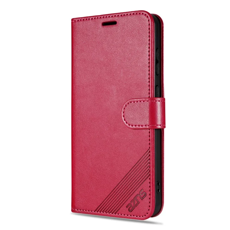AZNS For Oppo A7 Pro Max 5G Case Anti-Scratch PU Leather Stand Wallet Phone Cover - Red