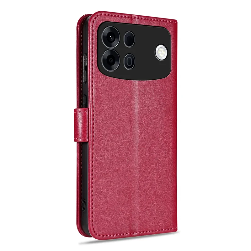 AZNS For Oppo A7 Pro Max 5G Case Anti-Scratch PU Leather Stand Wallet Phone Cover - Red
