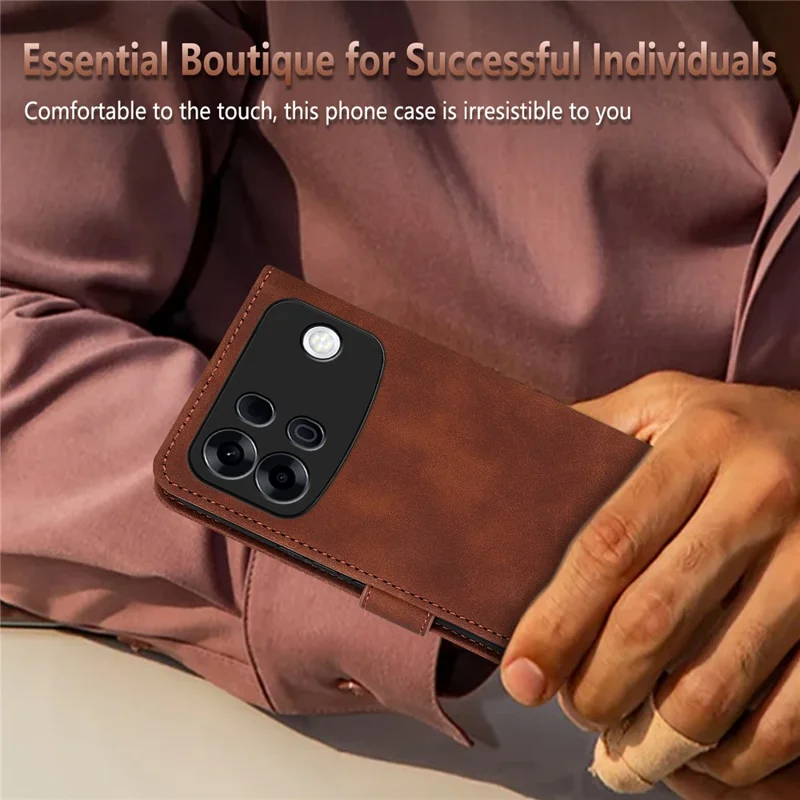 AZNS For Oppo A7 Pro Max 5G Case PU Leather Wallet Phone Cover - Brown
